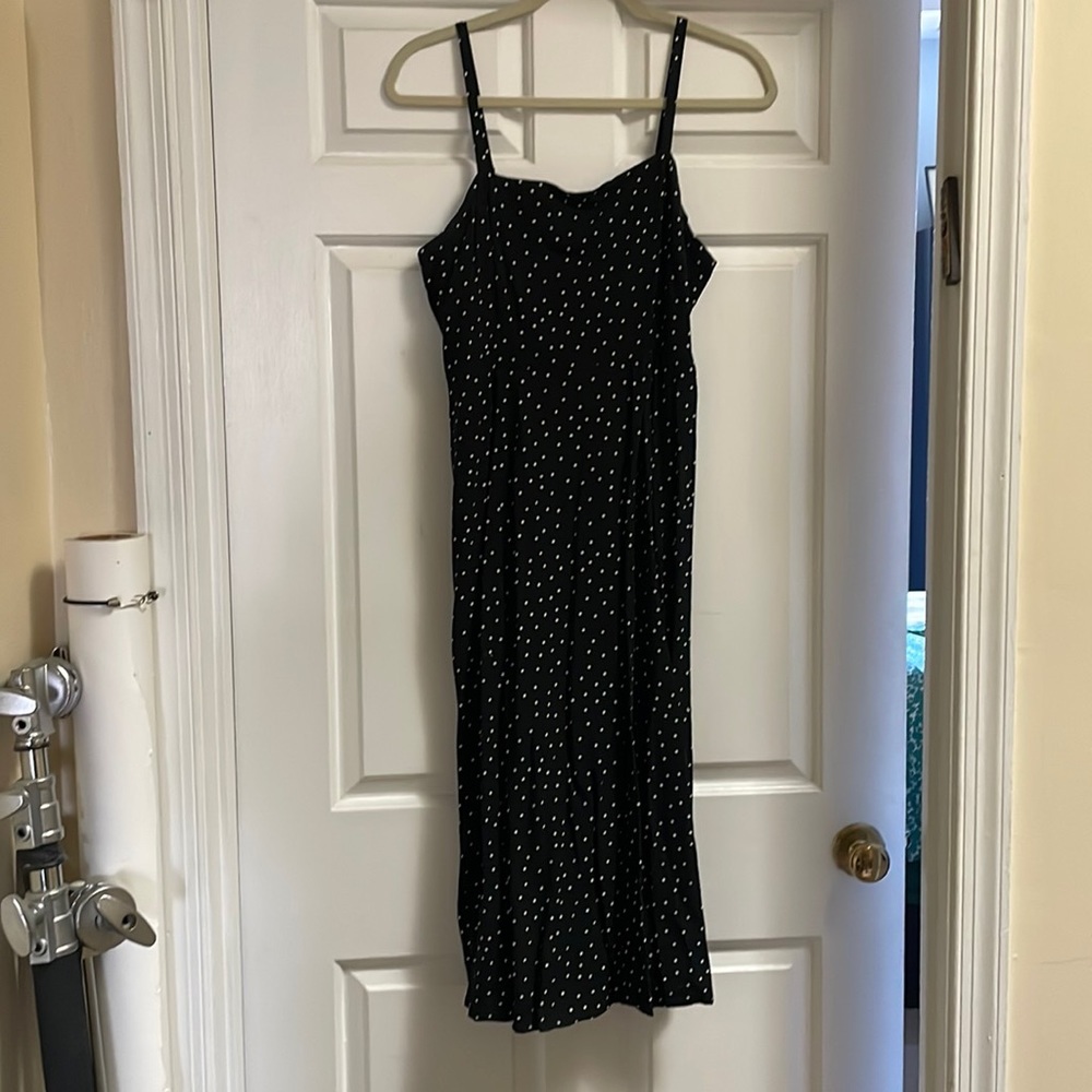 Gap Midi length black and white Polka Dot Dress size M
